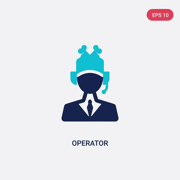 Icono de vector de operador de dos colores de concepto de comida rápida. aislado — Vector de stock