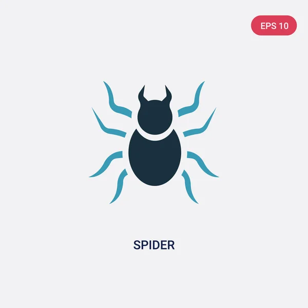 Two color spider vector icon from animals concept. isolated blue — Stock Vector