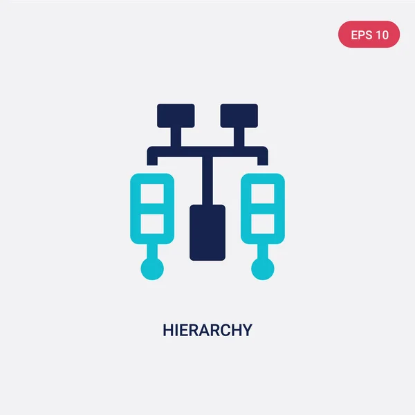 Dos icono vectorial jerarquía de color de negocios y analítica conc — Vector de stock