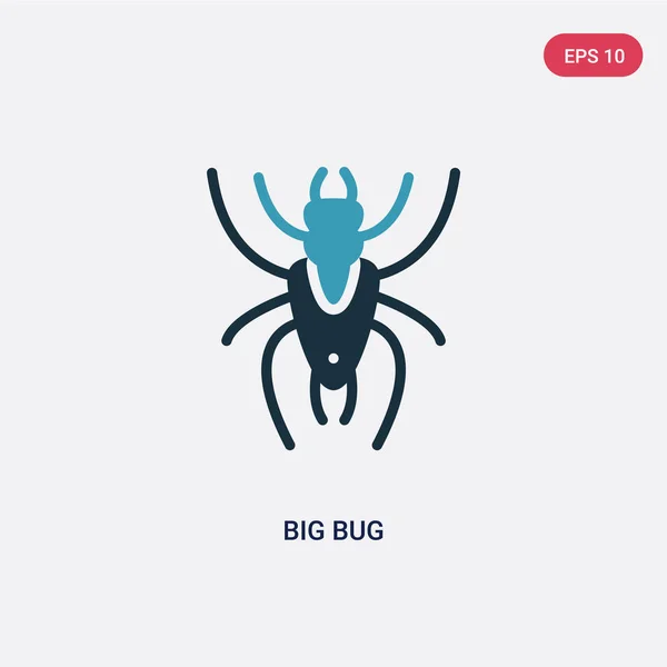 Kettő befest nagy rovar vektor ikon-ból állatok fogalom. izolált Blu — Stock Vector