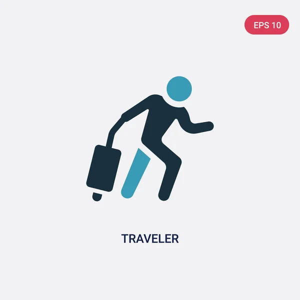 两色旅行者矢量图标从人的技能概念。拉索 — 图库矢量图片