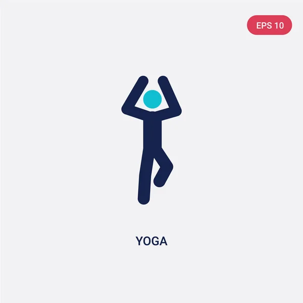 Icono vectorial de yoga de dos colores del concepto de actividades. blu aislado — Vector de stock