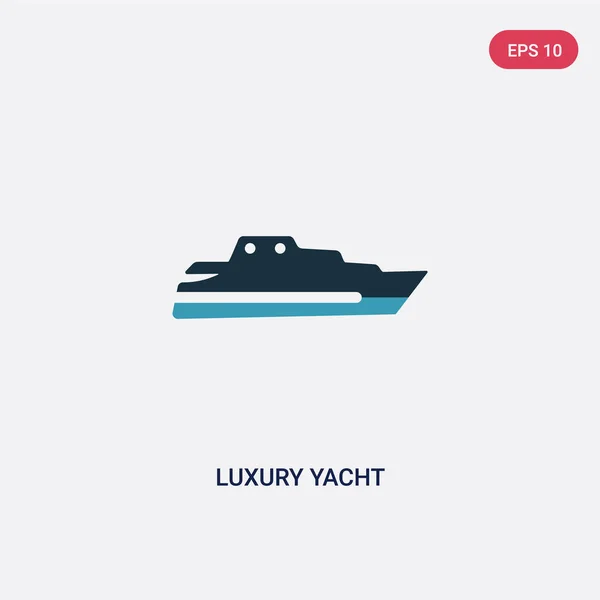 Icône vectorielle de yacht de luxe deux couleurs du concept de transport. isola — Image vectorielle