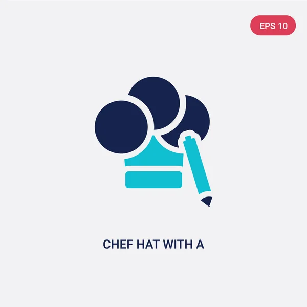 Sombrero de chef de dos colores con un icono de vector de lápiz de cóncavo general — Archivo Imágenes Vectoriales