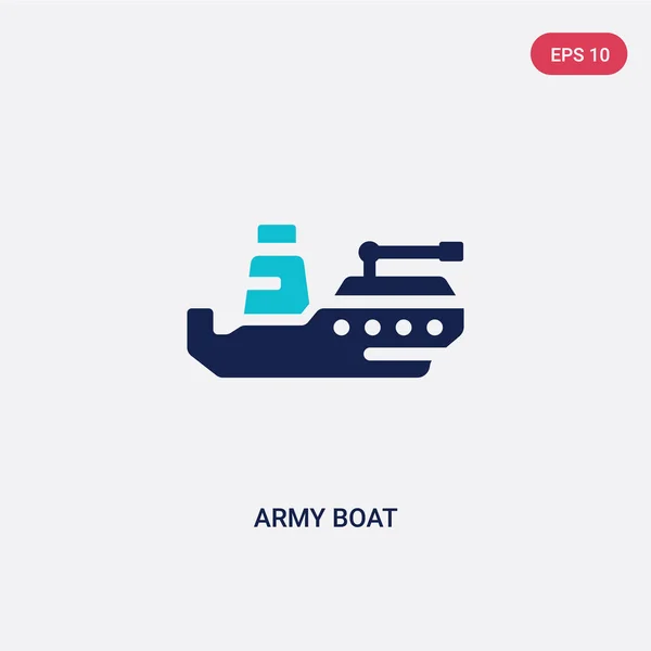 Two color army boat vector icon from army and war concept. isola — Stock Vector