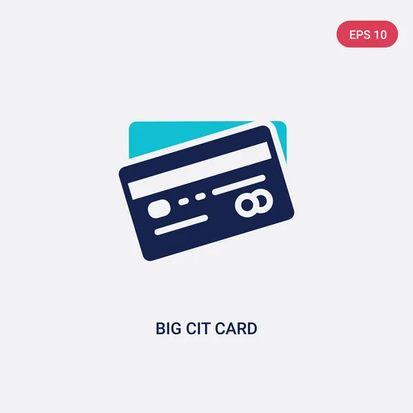 Zwei farbige große Cit-Card-Vektor-Symbol aus Commerce-Konzept. Isolat — Stockvektor