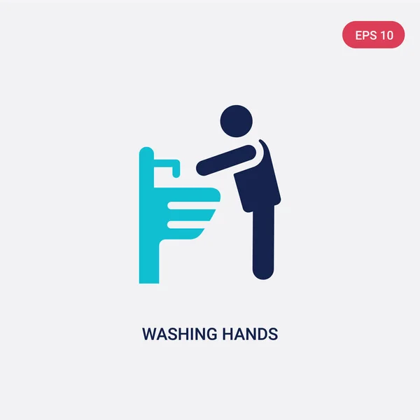 Two color washing hands vector icon from behavior concept. isola — Stock Vector