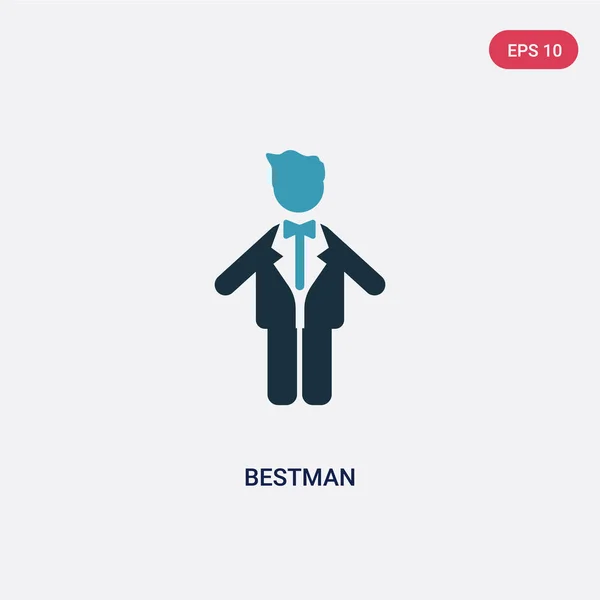 Dos colores bestman vector icono de concepto de personas. azul aislado — Vector de stock