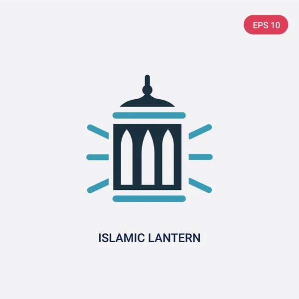 Dos color linterna islámica icono vectorial del concepto de religión. ISO — Vector de stock