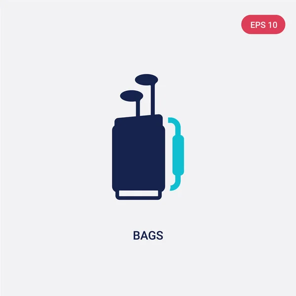 Two color bags vector icon from hobbies concept. isolated blue b — Stock Vector
