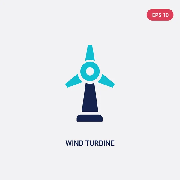 Dvě barvy vektoru větrné turbíny, symbol ekologie. Izolovat — Stockový vektor