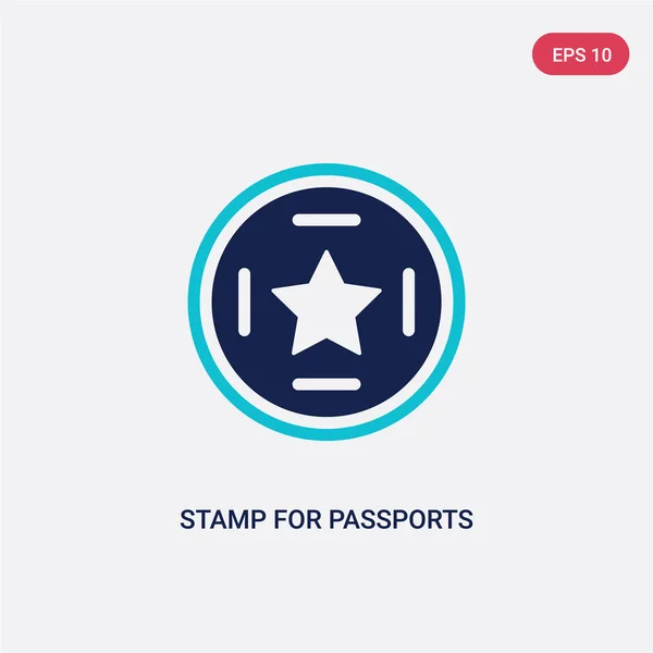 Sello de dos colores para el icono del vector de pasaportes desde la terminal del aeropuerto — Archivo Imágenes Vectoriales