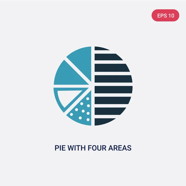 Dos pastel de color con cuatro áreas icono de vector de interfaz de usuario co — Vector de stock