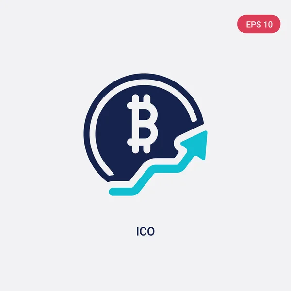 Icono de vector ico de dos colores del concepto blockchain. azul aislado — Vector de stock