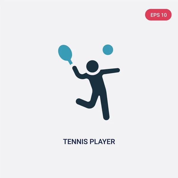 Zweifarbige Tennisspieler-Vektor-Ikone aus dem Kompetenzkonzept der Menschen. — Stockvektor