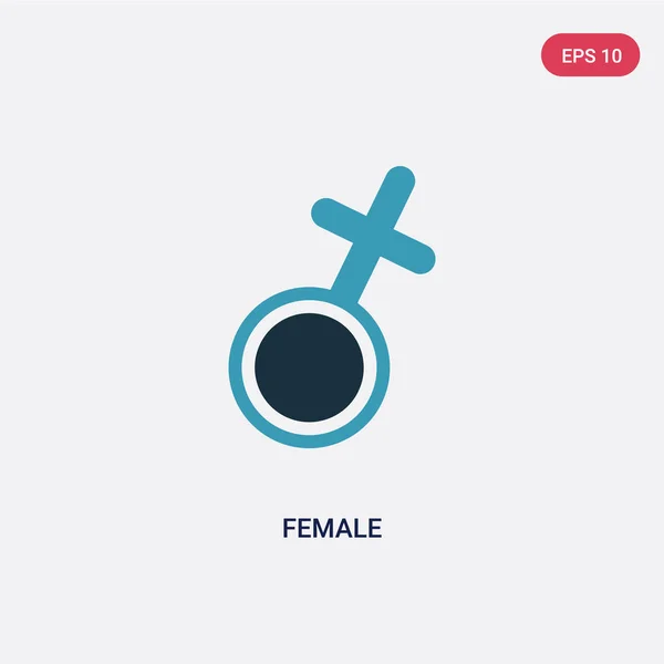 Icono vectorial femenino de dos colores del concepto médico. azul aislado — Vector de stock