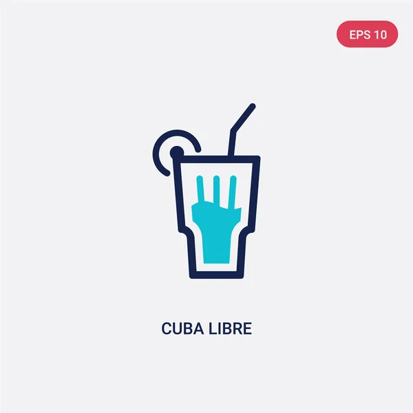 Dos color cuba libre vector icono de concepto de bebidas. aislado b — Vector de stock