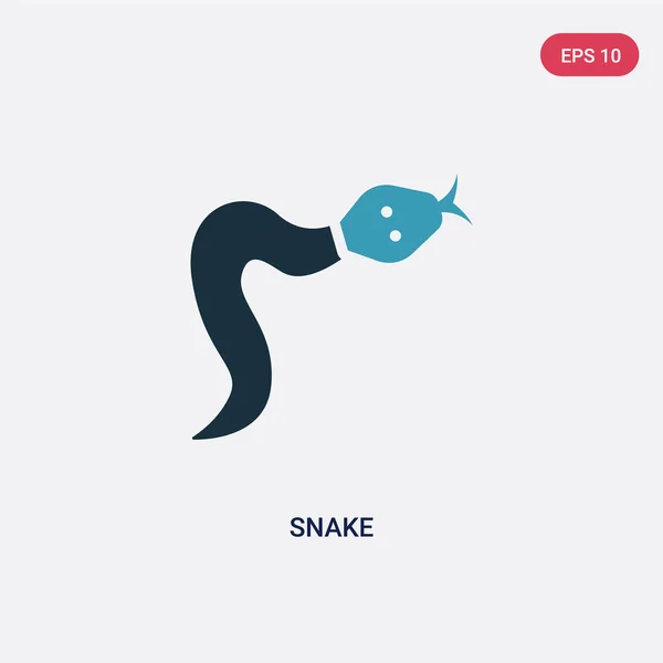 Icona vettoriale a due colori serpente dal concetto segni. isolato blu sn — Vettoriale Stock