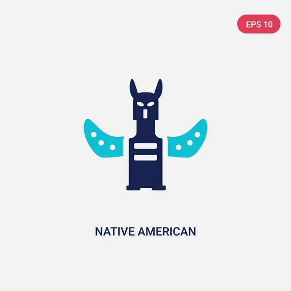 Dos color nativo americano tótem vector icono de concepto de cultura — Vector de stock