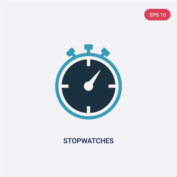 Twee kleur stopwatches vector pictogram van User Interface concept. I — Stockvector