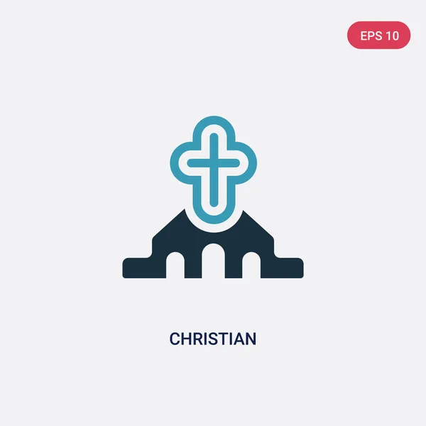 Ikona dvou barevných křesťanských vektorů z konceptu náboženství. Izolované — Stockový vektor