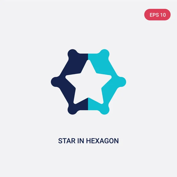 Dos estrellas de color en hexágono de triángulos pequeños vector icono de ge — Vector de stock