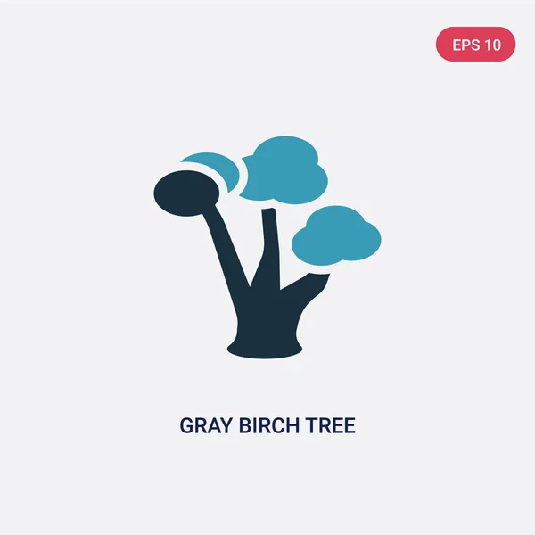 Dos color gris abedul árbol vector icono de concepto de la naturaleza. isola — Archivo Imágenes Vectoriales