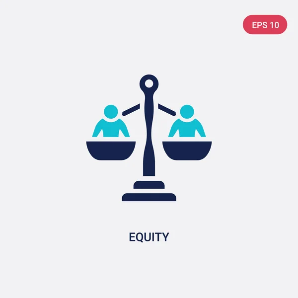 Zwei farbige Eigenkapitalvektorsymbole aus Crowdfunding-Konzept. isoliert — Stockvektor