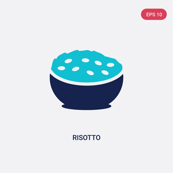 Dos color risotto vector icono de concepto de alimentos. azul aislado r — Vector de stock