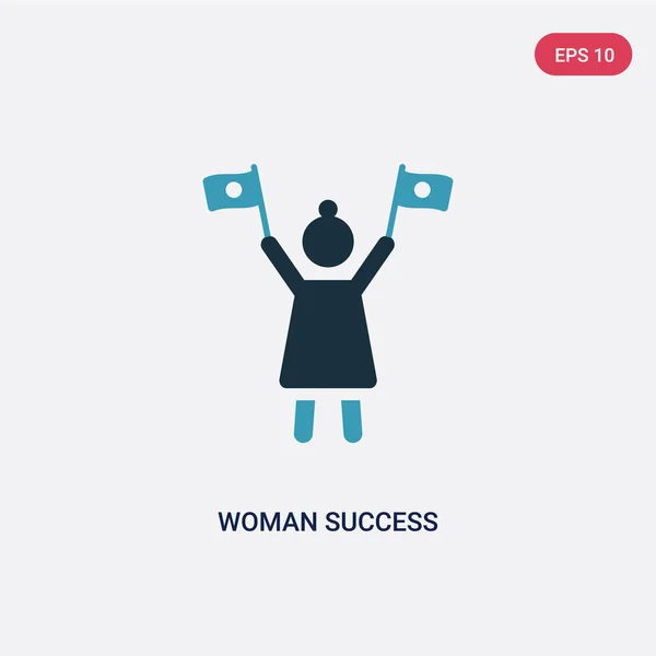 Seo ve web kavramı ndan iki renkli kadın başarı vektör simgesi. bir — Stok Vektör