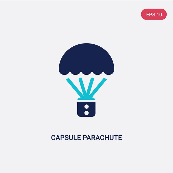 Dos color cápsula paracaídas vector icono del concepto de astronomía . — Vector de stock