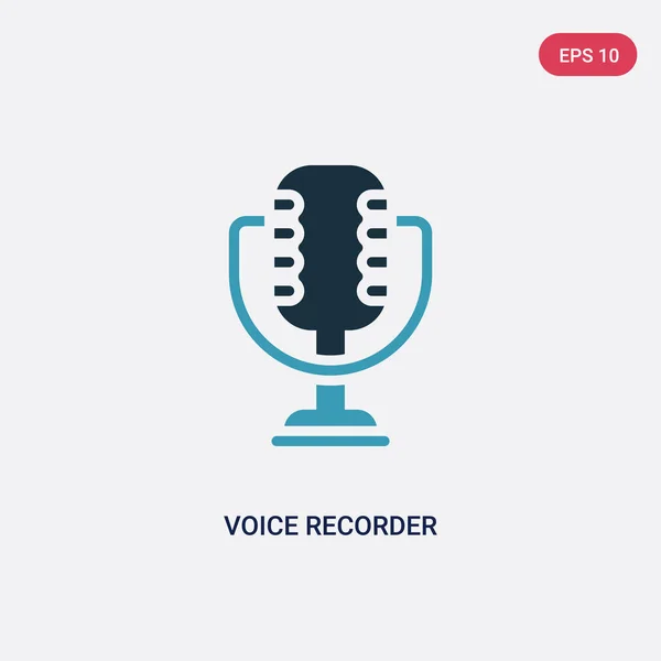 Två färg Voice Recorder vektor ikon från User Interface Concept — Stock vektor