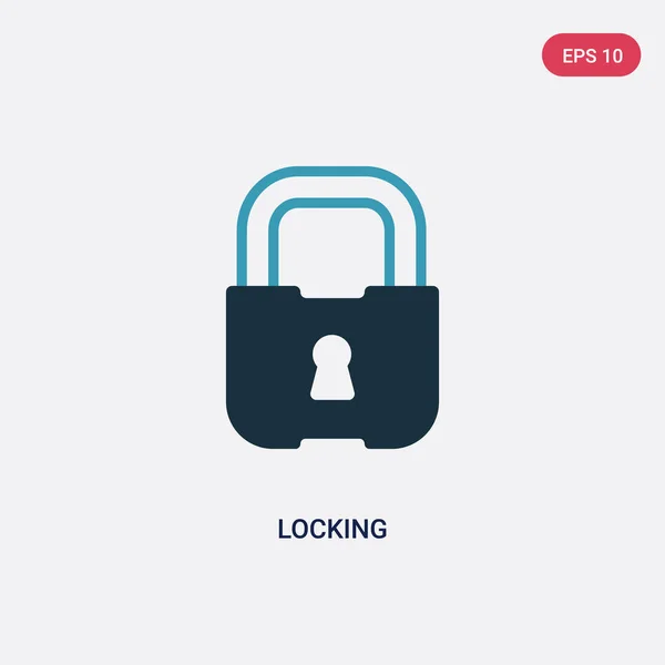 Icône vectorielle de verrouillage à deux couleurs du concept de maison intelligente. isolé — Image vectorielle