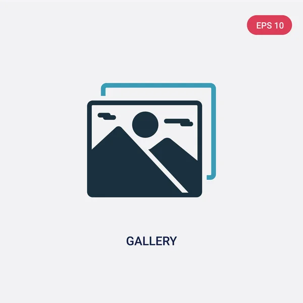 Dos iconos vectoriales galería de color del concepto de interfaz de usuario. isola — Archivo Imágenes Vectoriales