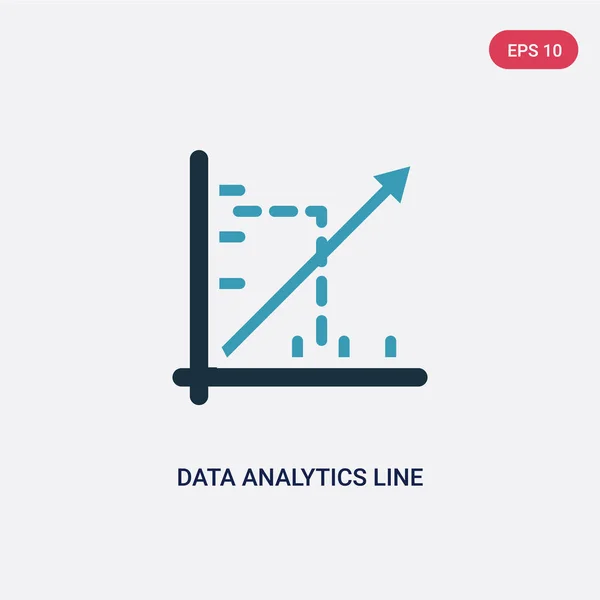 two color data analytics line graphic vector icon from seo and w