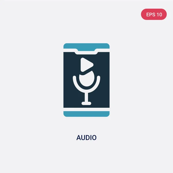 Icona vettoriale audio a due colori dal concetto di app mobile. isolato bl — Vettoriale Stock