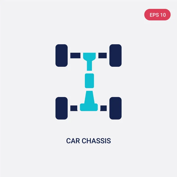 Dos color coche chasis vector icono de concepto de piezas de automóviles. isolat — Archivo Imágenes Vectoriales