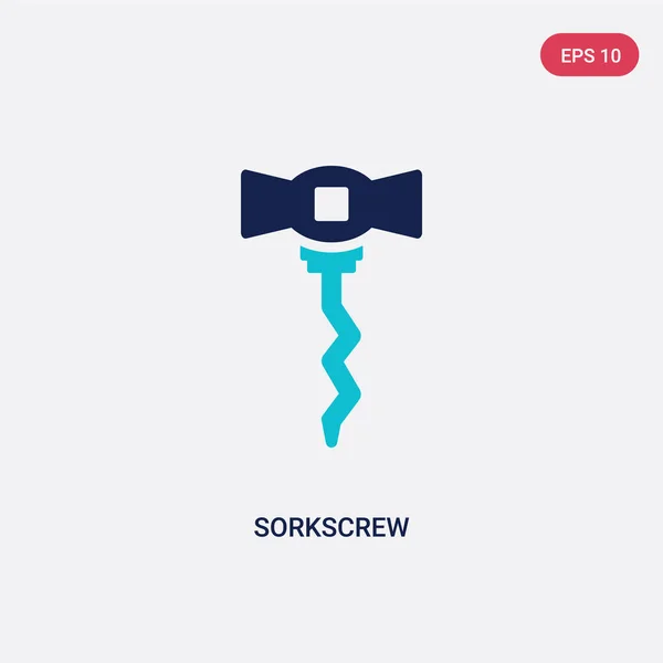 Dos color sorkscrew vector icono de concepto de bebidas. aislado bl — Vector de stock