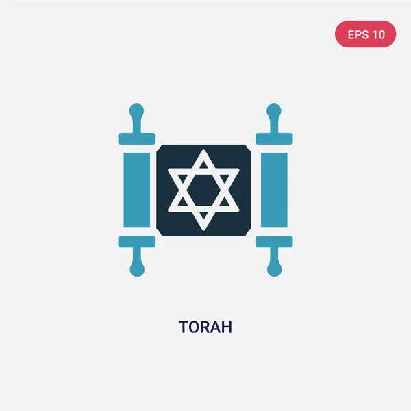 Two color torah vector icon from religion concept. isolated blue — Stock Vector