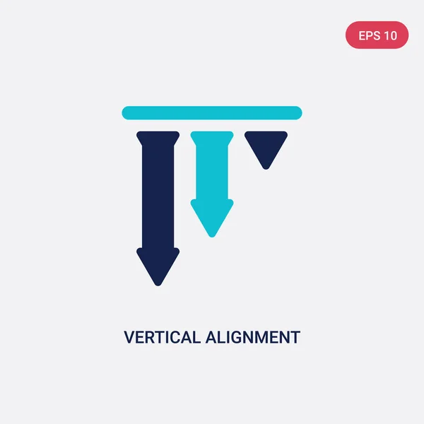 Icona vettoriale di allineamento verticale a due colori dalla figura geometrica c — Vettoriale Stock