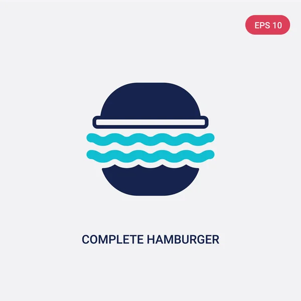 Ícone completo do vetor do hambúrguer de duas cores do bistrô e do restaur — Vetor de Stock