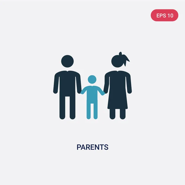 Two color parents vector icon from people concept. isolated blue — Stock Vector