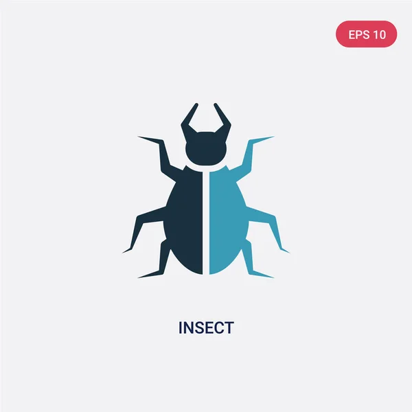 Två färg insekt vektor ikon från djur Concept. isolerad blå — Stock vektor