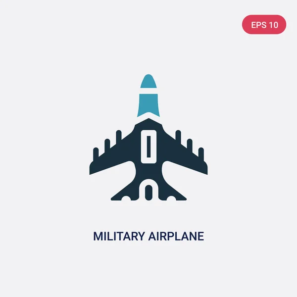 Two color military airplane vector icon from transport-aytan con — Stock Vector