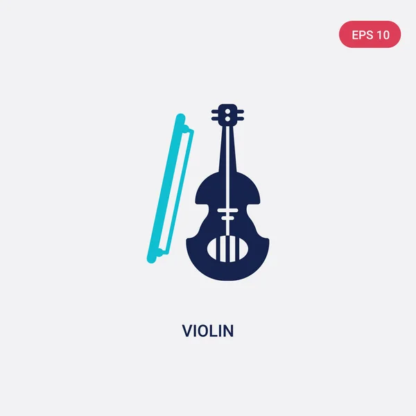 Icono de vector de violín de dos colores del concepto de bebidas. azul aislado — Vector de stock