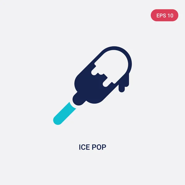 Ícone de vetor pop de gelo de duas cores do conceito de bistrô e restaurante — Vetor de Stock