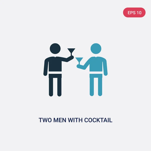 Два цвета два человека с векторной иконой коктейльных очков от людей — стоковый вектор