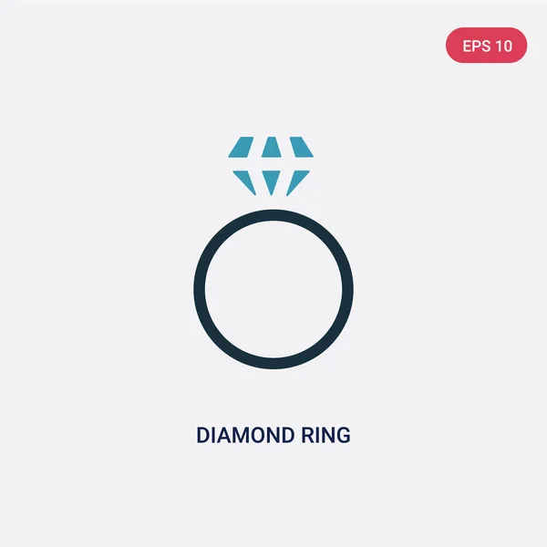 Dos colores diamante anillo vector icono de la mujer concepto de ropa . — Vector de stock