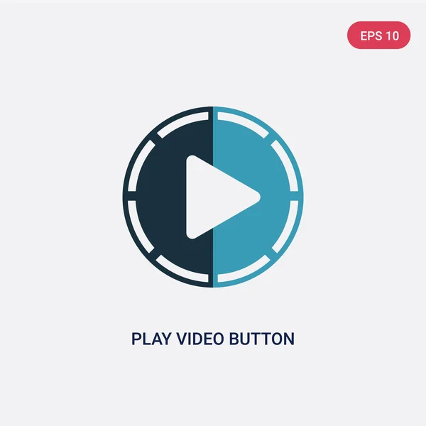 Два цвета воспроизведения видео кнопку вектор значок от пользовательского интерфейса conc — стоковый вектор