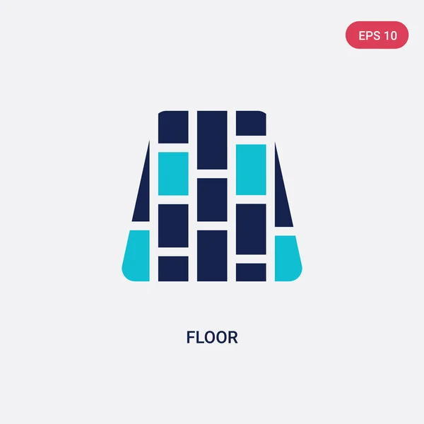 Icône vectorielle de plancher de deux couleurs de meubles & concept de ménage . — Image vectorielle